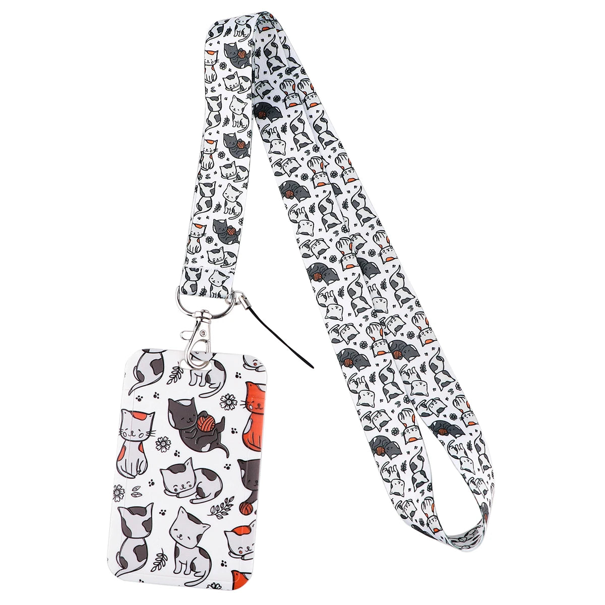 Cartoon Cat Lanyard Keychain – Multifunctional ID Card Badge Holder, Camera USB, Phone Neck Strap Accessories