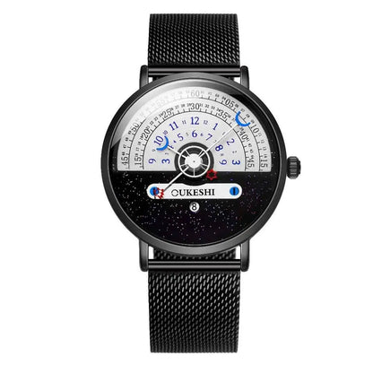 Men’s Fashion Mesh Band Quartz Watch — Business Wristwatch with Calendar Reloj Hombre