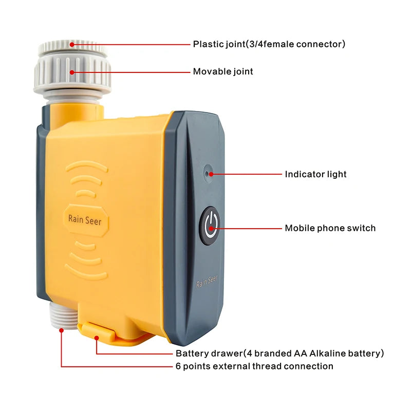 Rain Seer Tuya Zigbee Garden Watering Timer – WiFi Irrigation System with Mobile Remote Control