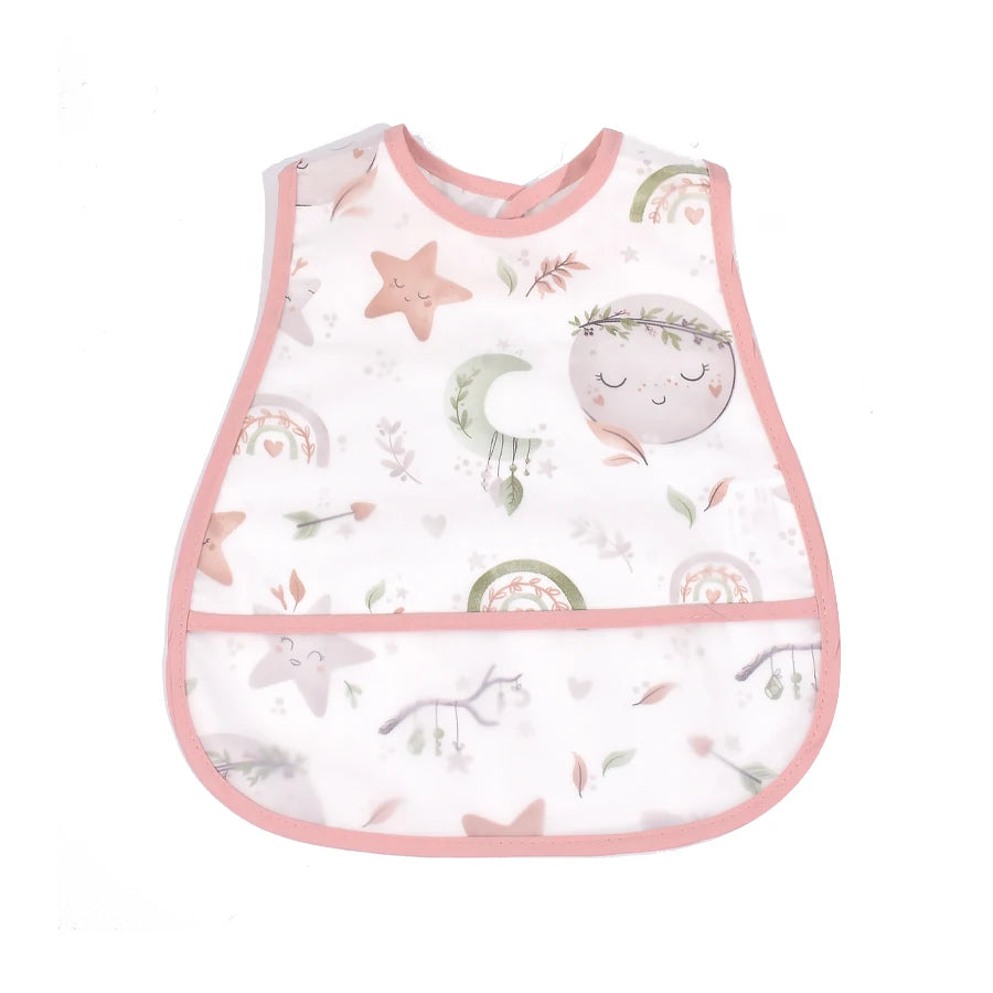 Adjustable Baby Bibs - Waterproof EVA Cotton Cartoon Feeding Bibs with Burp Cloth for Boys & Girls