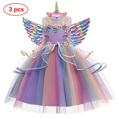 Baby Girls Unicorn Tutu Dress – Pastel Rainbow Princess Birthday & Halloween Costume