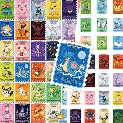 60PCS Pokémon Anime Stickers - Cute Scrapbooking Decals for Laptops, Notebooks & Suitcases