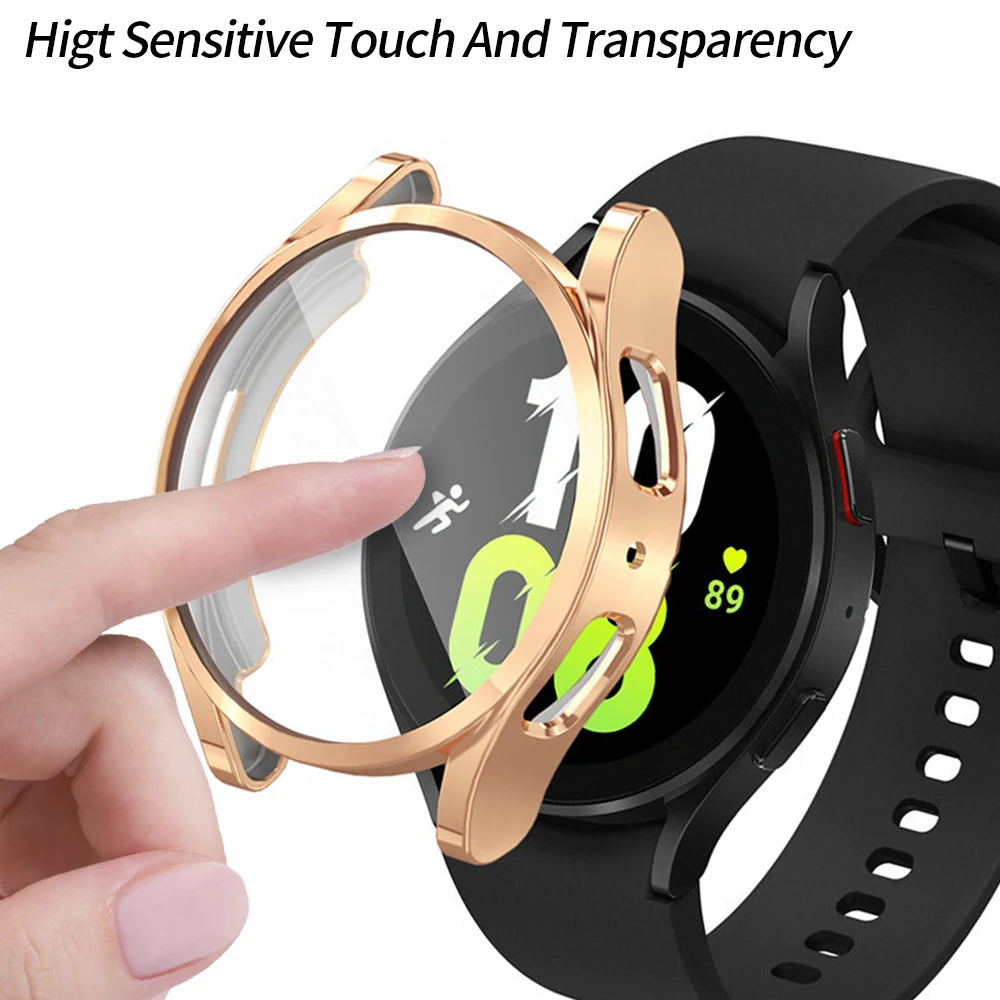 Samsung Galaxy Watch 4/5/6/7 TPU Protective Case - All-Around Cover with Sport Band for Galaxy Watch 6 Classic 43/47mm