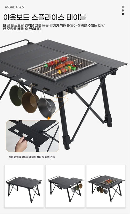 Lohascamping Folding IGT Table – Lightweight Portable Roll-Up Table with Adjustable Legs for Camping, BBQ & Outdoor Cooking