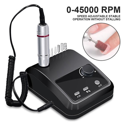 45000 RPM Electric Nail Drill Machine, Professional Metal Manicure Pen, HD Display Nail File & Sander for Nails