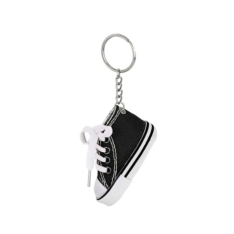 12-Piece Mini Shoe Keychains – Cloth Material Shoe Key Rings Set