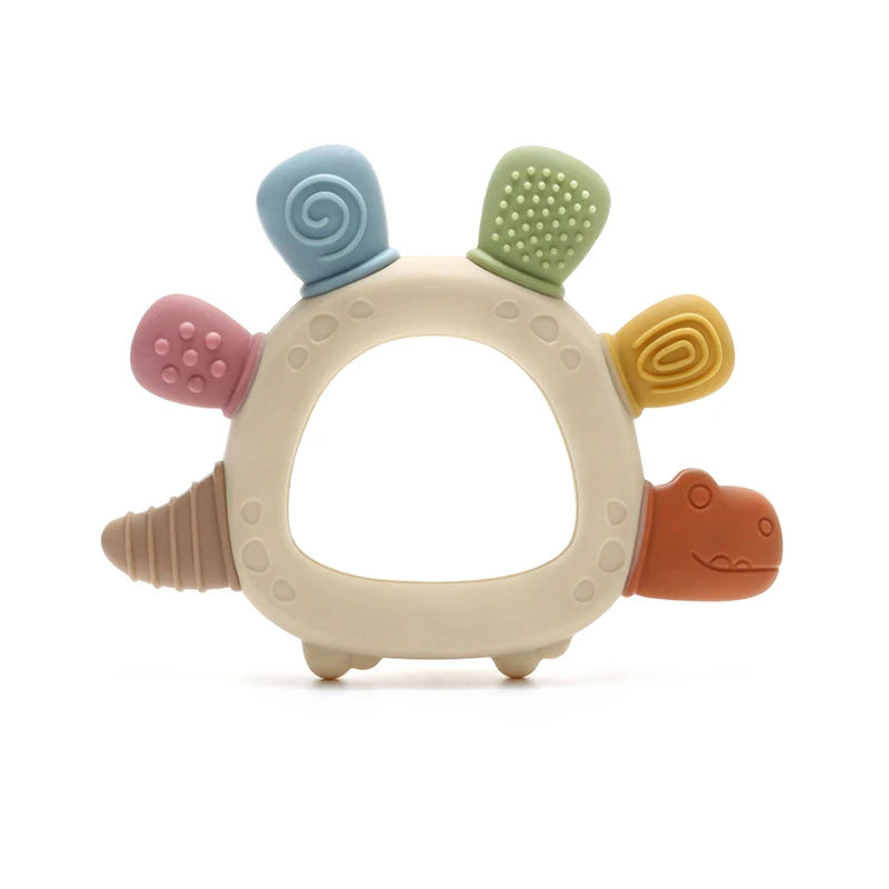 Baby Dinosaur Silicone Teether - BPA Free Easy Grip Chewing Toy for Newborns & Infants