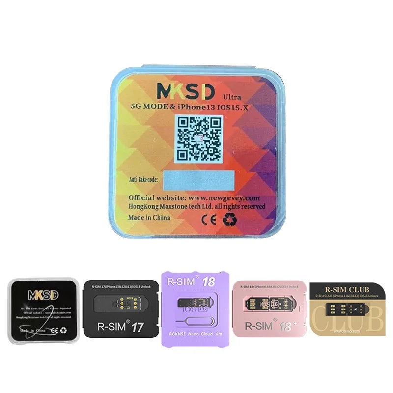 MKSD Ultra V5.5 Unlocking Card Stickers – Compatible with iPhone 6-13 Series (Black & Blue Options)
