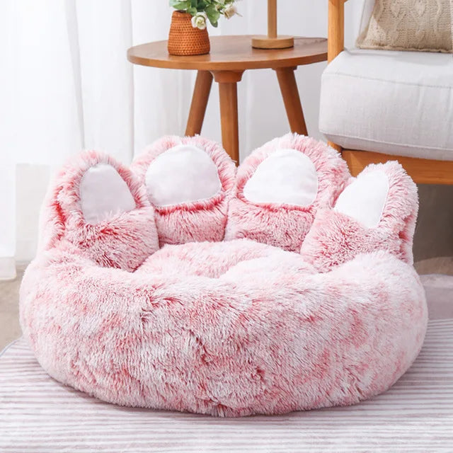 Cute Bear Paw Shape Pet Bed – Soft Fluffy Dog & Cat Sofa Cushion Sleeping Bed for Small, Medium & Large Pets Comfortable Cozy Pet Mattress