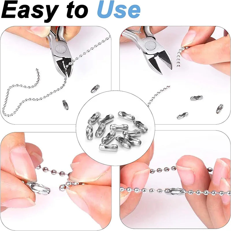 Roller Blind Chain Connectors - Stainless Steel Replacement Ball Chain Set (5/10PCS)