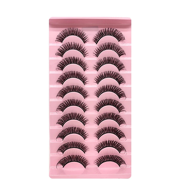 2/10 Pairs 3D Mink Russian Strip False Eyelashes – Dramatic Fake Lash Extensions for Makeup