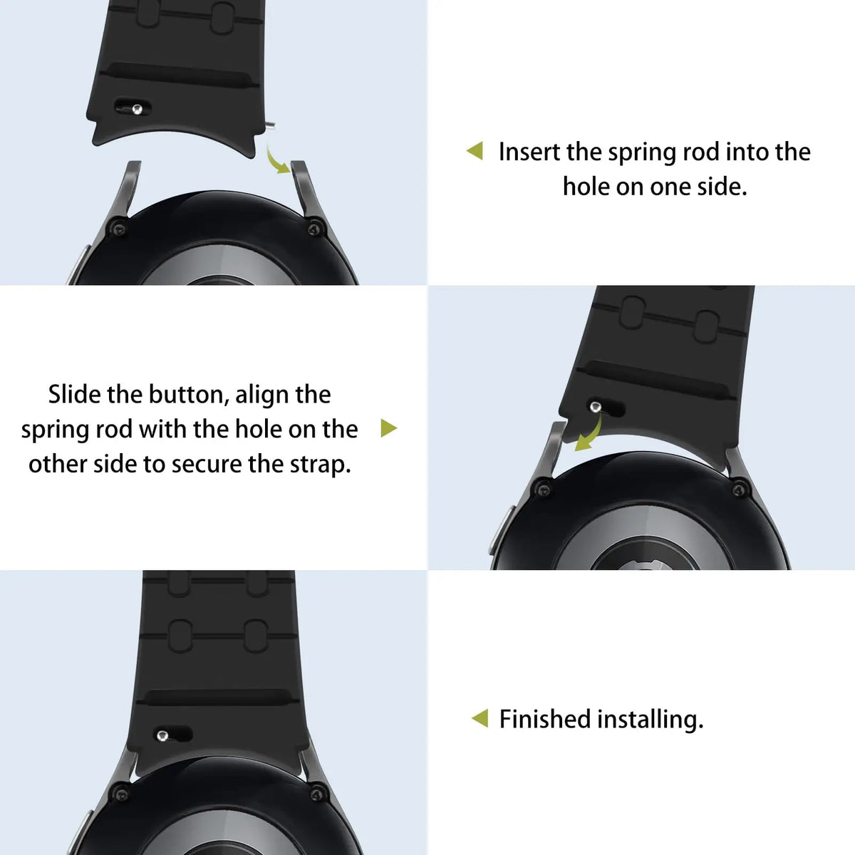 Samsung Galaxy Watch Magnetic Silicone Strap - No-Gap Sport Replacement Band for Watch 7/FE/6 Classic/6/5 Pro/5/4 40mm–47mm