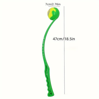 Pet Tennis Ball Launcher Stick - Durable Interactive Dog Ball Thrower for Outdoor Training & Exercise