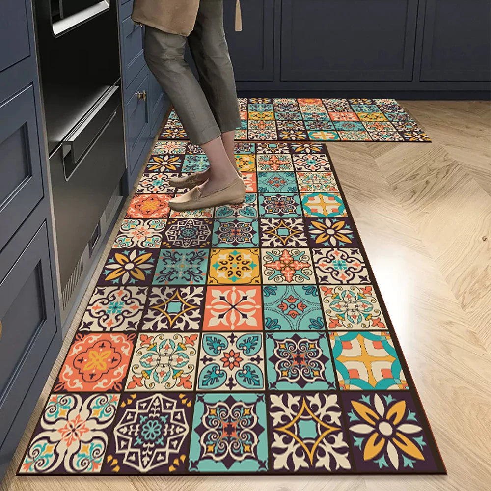 Absorbent Non-Slip Kitchen Mat – Printed Area Rug for Hallway, Living Room, Bedroom & Entrance