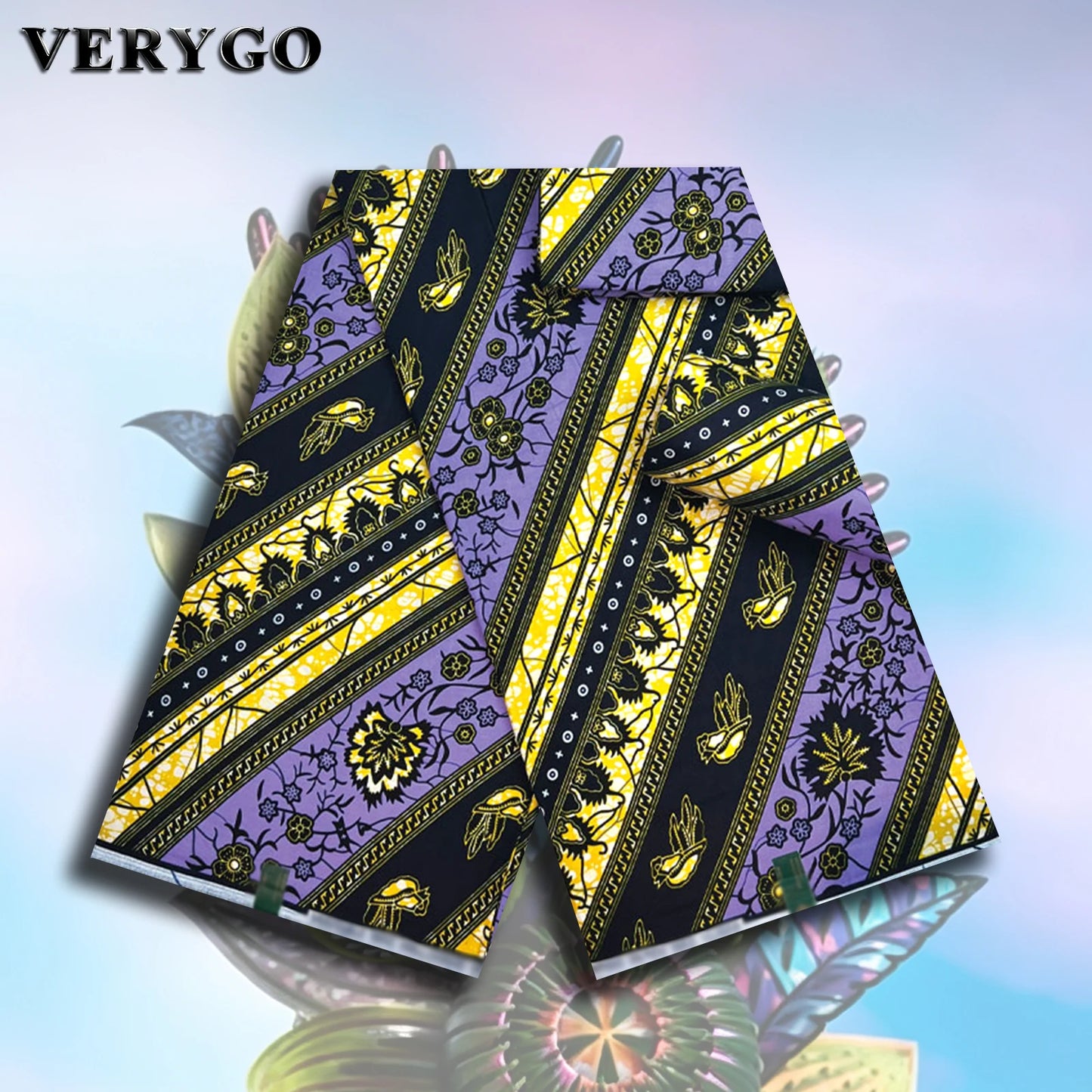 Hollandais African Wax Fabric - 6 Yards 100% Cotton Ankara Fabric for Nigerian Wedding & Bridal Dresses