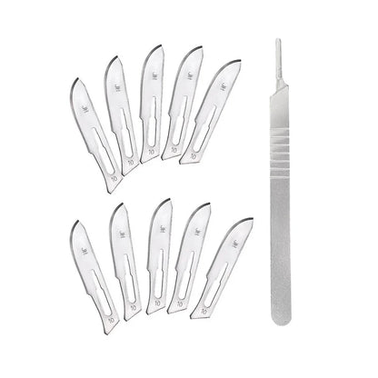 Carbon Steel Surgical Scalpel Set – Blades & Handle for DIY Cutting, PCB Repair, and Animal Surgery