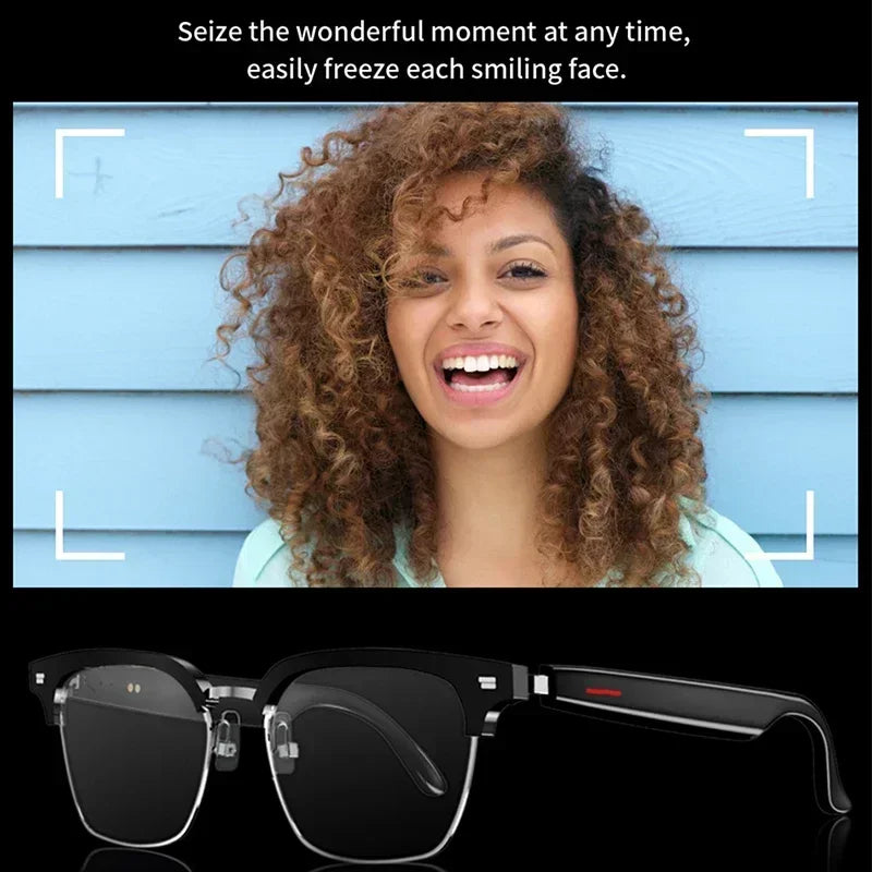 Hiwego Camera Smart Music Sunglasses – Wireless Bluetooth Headset with HIFI Sound, Earphones, Hands-Free Call & Driving Glasses