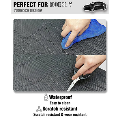 Rear Seat Backrest Protector for Tesla Model Y 2020-2025 – Juniper Trunk Anti-Scratch & Anti-Dirty Mat with Velcro