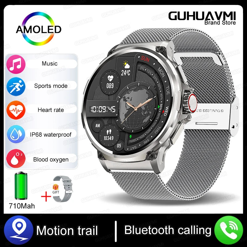 1.85" Ultra HD Smartwatch — GPS Tracking, Bluetooth Call, 710mAh Battery Sports Fitness Watch for Huawei & Xiaomi
