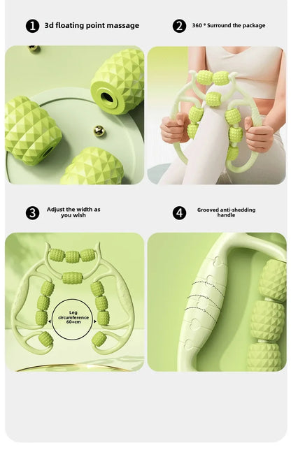 9/12/18-Round Circular Leg Massager – Muscle Stretching & Slimming Roller Clamp for Legs