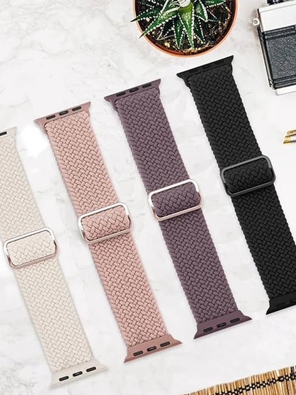 Elastic Braided Solo Loop Apple Watch Band – Adjustable Stretch Strap for Series SE, 5–11 & Ultra 3 (40mm–49mm)