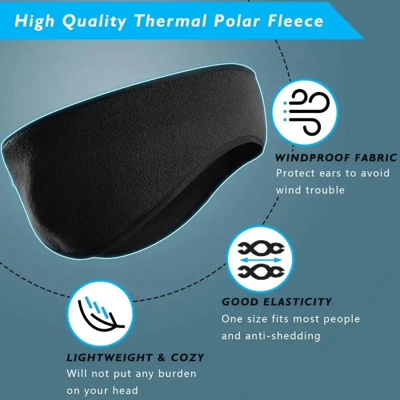 Polar Fleece Ear Warmer Headband - Winter Ear Muffs for Men and Women, Ideal for Running, Skiing and Outdoor Sports