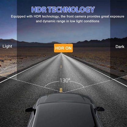 1080P 3-Channel Dash Cam - IR Night Vision, Loop Recording & 2-Inch IPS Screen DVR