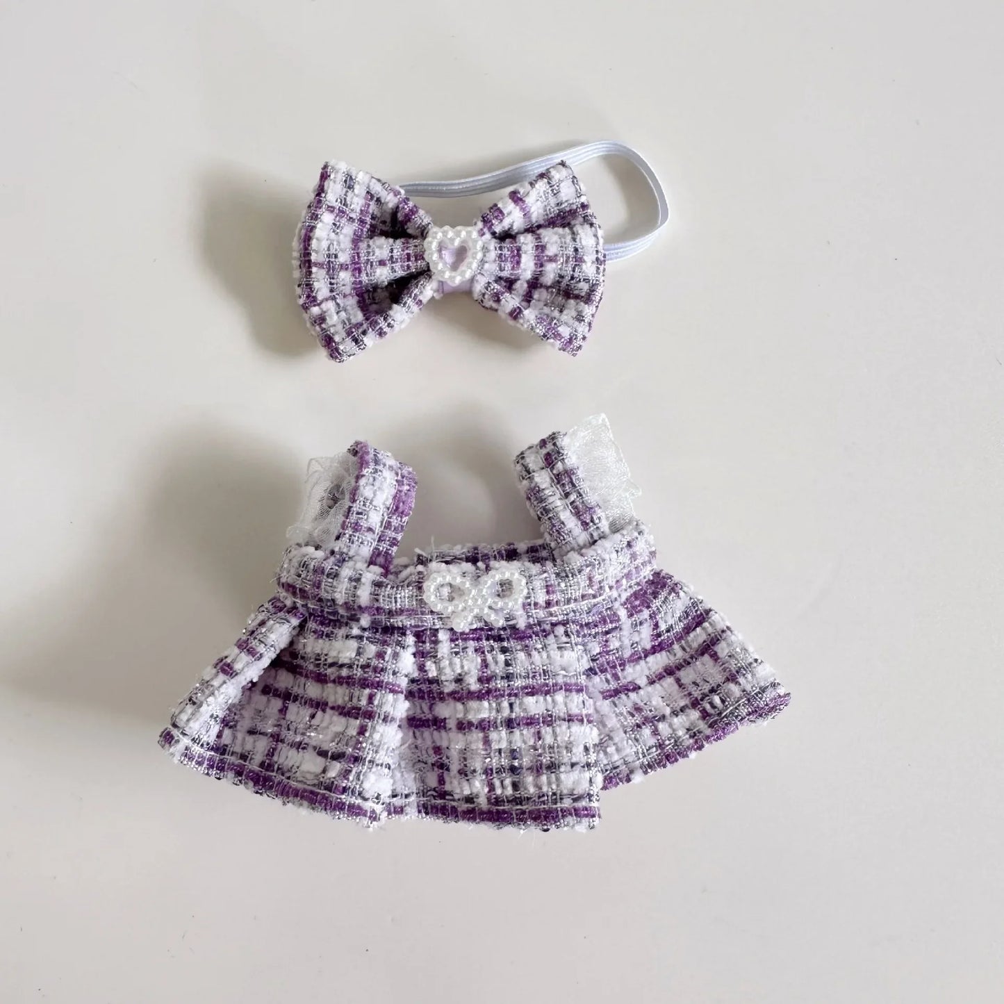 17cm Mini Plush Doll Clothes – Korea Kpop Exo Labubu Idol Suit Outfit Accessories, Doll Clothing Gift (Clothes Only)