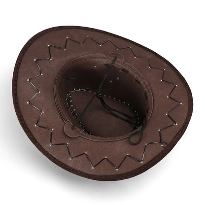 Unisex Western Cowboy Hat – Suede Cowgirl & Cowboy Style for Fashion & Party Wear