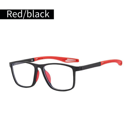 Unisex Ultralight Silicone TR90 Sports Reading Glasses – Blue Light Blocking High-Definition Square Prescription Eyewear