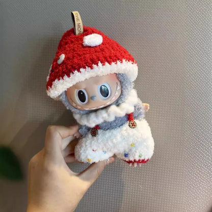 Labubu 17cm Doll Clothes Only — Fashion Hoodie Outfit for Model Dolls, Cute Xmas Accessory