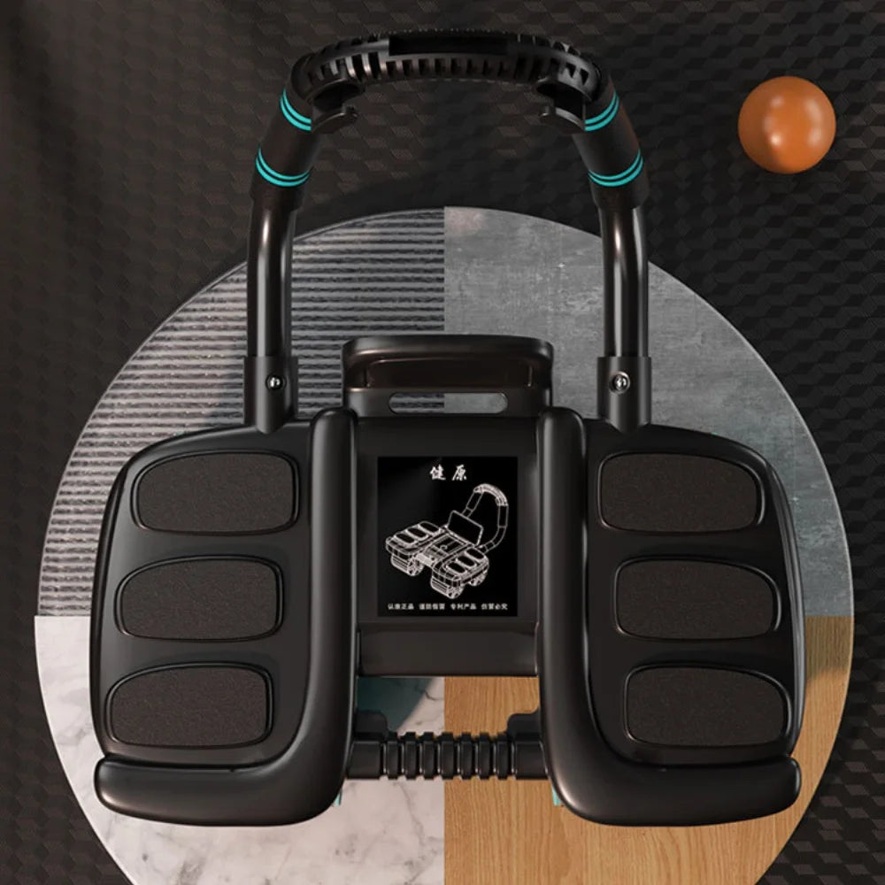 Abdominal Wheel Exerciser - Six-Wheel Slider Design with Automatic Rebound, Antislip, Home Gym Fitness Equipment