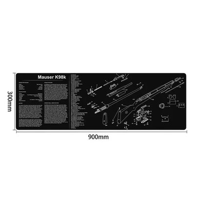 Gun Cleaning Rubber Mat Mouse Pad – AR15, AK47, Remington 870, GLOCK Gen4/Gen5, CZ-75, P220, P226, P229, Beretta 92, 1911 3D Work Mat