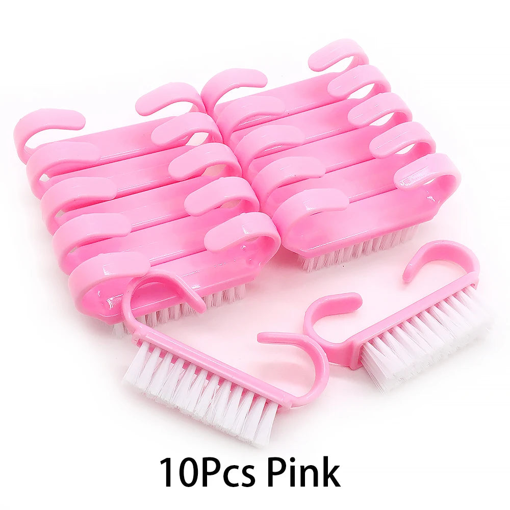 10/20/50/100pcs Nail Cleaning Brush Set - Handle Grip Fingernail Scrubber Tools for Men & Women Manicure Care