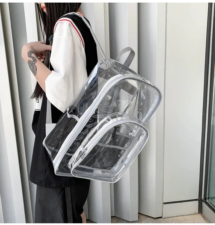 Transparent Shoulder Bag | Unisex Large Capacity Waterproof Multifunctional Backpack for Men & Women