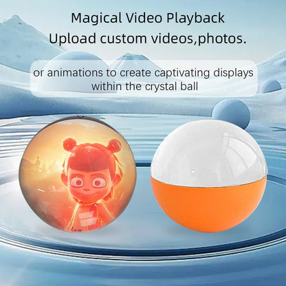 Customizable Video Glass Ball Lamp — DIY Spherical Pixel Display with Detachable Video & Sound Game Screen