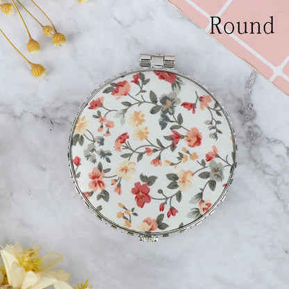 Foldable Mini Square Makeup Mirror - Double-Sided Compact Pocket Vanity Mirror