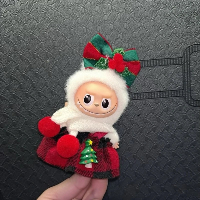 Mini Labubu 4.0 Pin – Love Clothes & Christmas Skirt Cloak Accessory for Labubu V4 Outfit