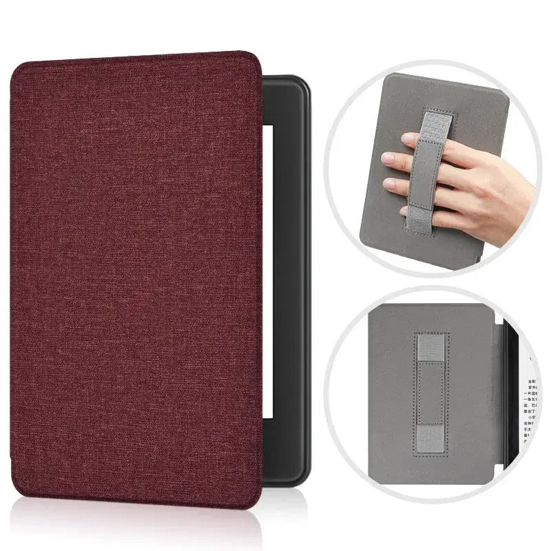SA568B Leather Case for Kindle Paperwhite 12th Gen 2024 Signature Edition – 7-Inch Cover with Hand Strap & Auto Sleep