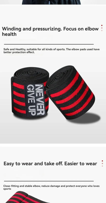 Sports Elbow Guard - Winding Pressure Elbow Pad for Weightlifting & Bench Press - Protective Gear & Gym Equipment Booster