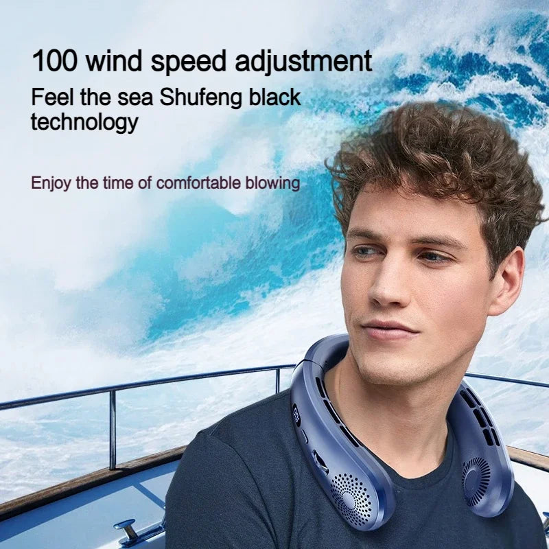 Lightweight Neck Fan - 5 Speed Hands Free Wearable Fan with Low Noise Design for Indoor & Outdoor Sports
