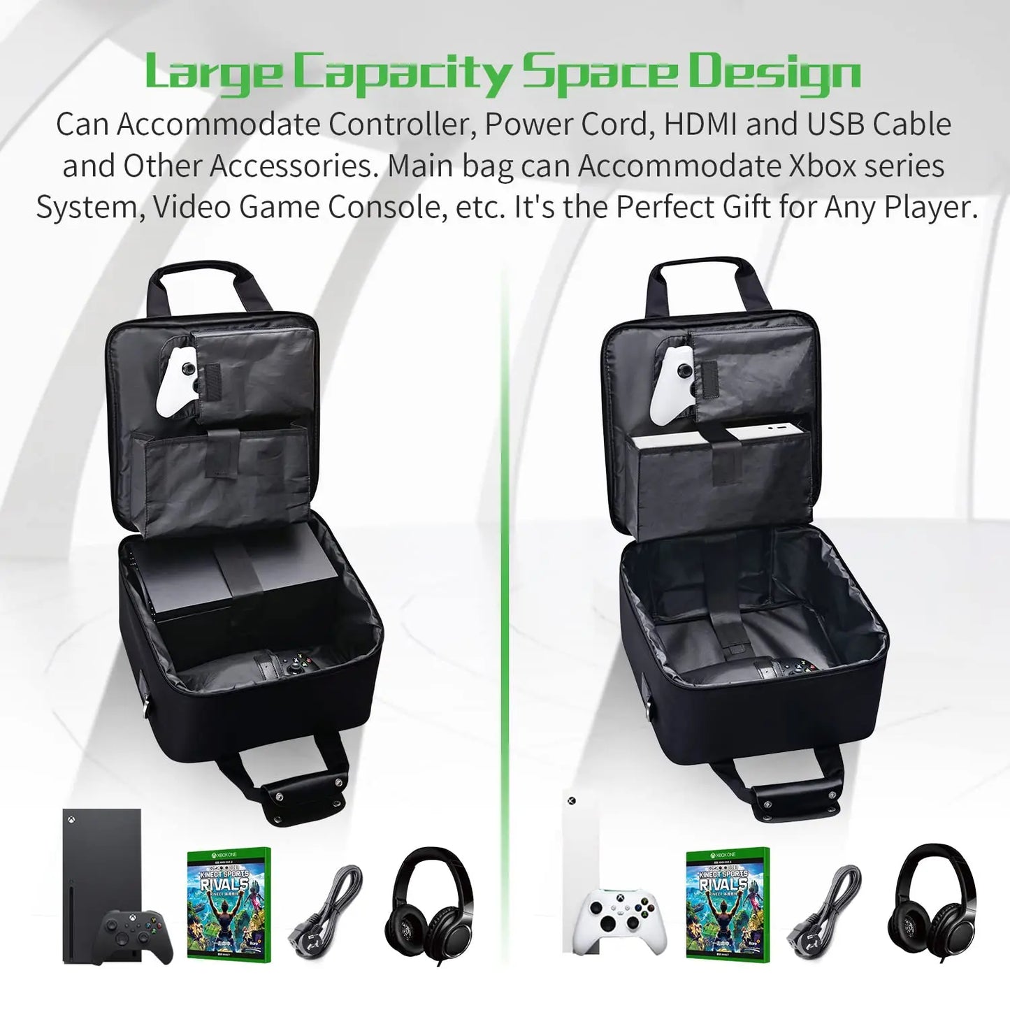 Xbox Series X|S Carrying Case – Travel Bag for Console, Controllers & Accessories