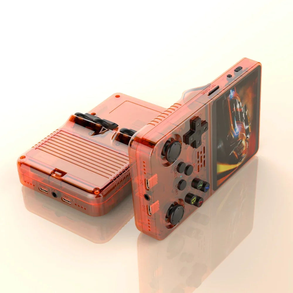 128GB Open Source R36S Video Game Console – Linux System, 3.5 Inch IPS Screen, Orange Portable Pocket Player with 64GB of Best Games