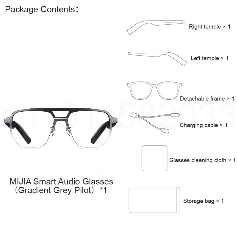 XIAOMI MIJIA Smart Audio Glasses Joyful Edition — Bluetooth 5.2, Detachable Headset, Long Standby, 2h Fast Charge, Anti-Leakage Sound