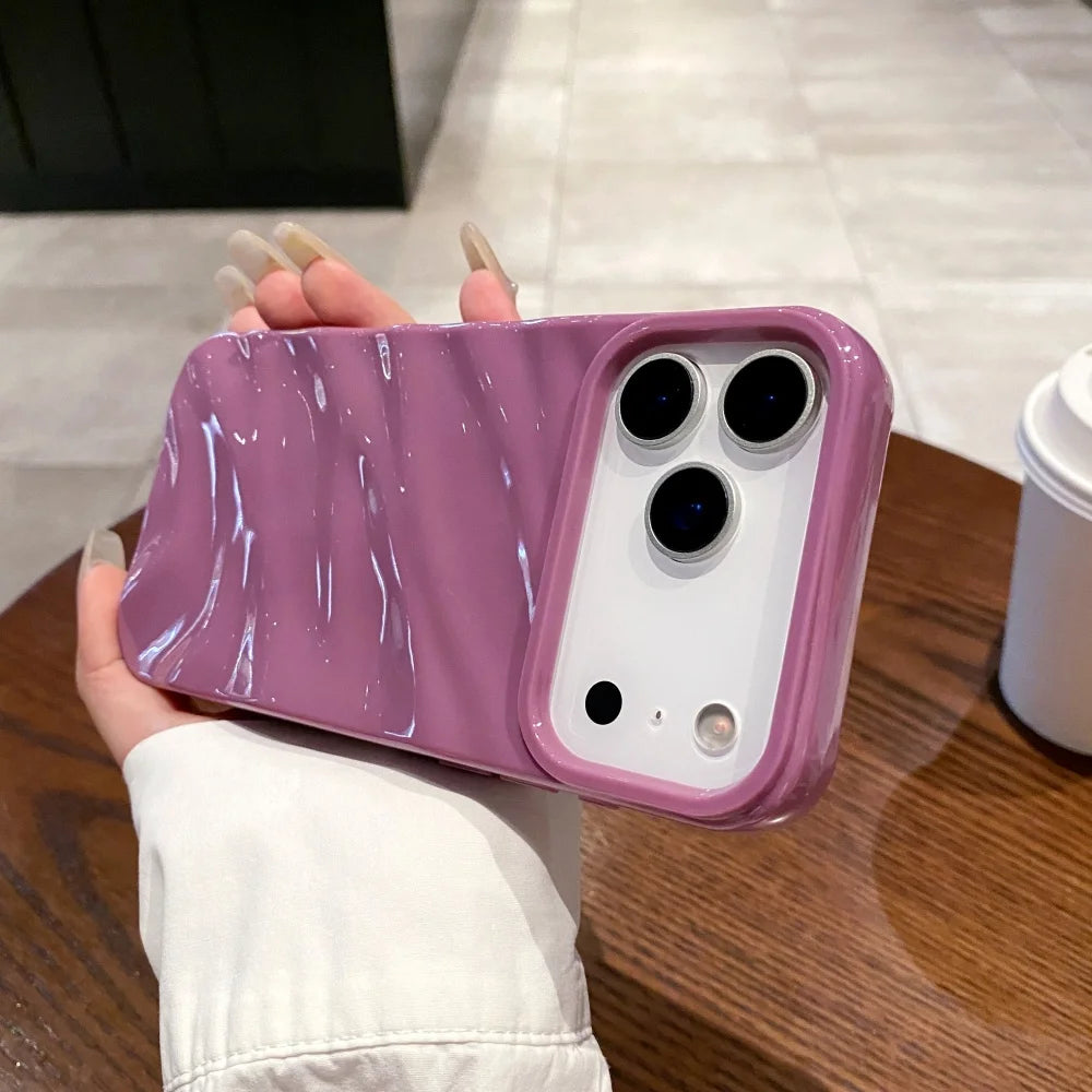 Wave Texture Soft Silicone Phone Case for iPhone 17 Air / 16 / 15 / 14 / 13 / 12 / 11 / XS / 8 Plus Pro Max – Full Protection Bumper Cover with Independent Buttons & Shockproof Design