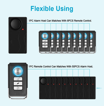 Awapow Wireless 110dB Vibration Bike Alarm with Remote Anti-Theft Home & Window Security