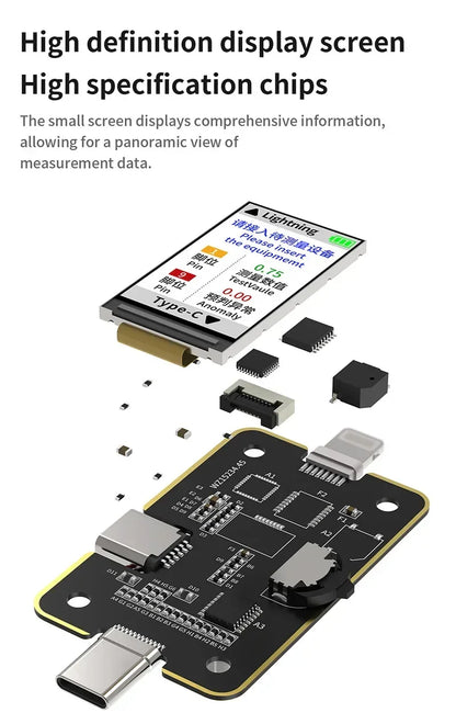 MECHANIC T-824 SE Tail Insertion Tester – Type-C & Lightning Interface Detector for Phone Repair Tools
