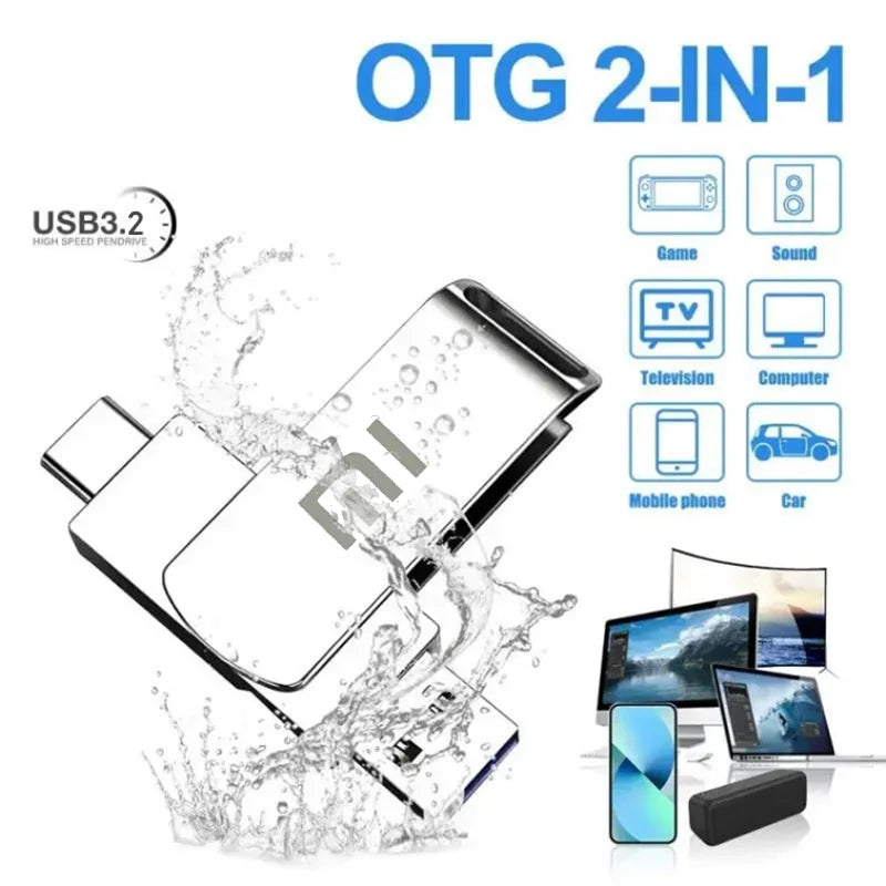Xiaomi 16TB USB 3.2 Flash Drive — Super High-Speed Metal Mini U Disk, Type-C Pen Drive & Portable SSD Memory Disk