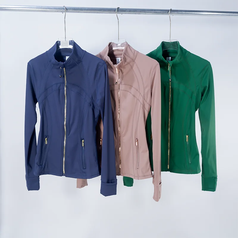 Women's Stand Collar Workout Jacket - Long Sleeve Sporty Fitness Training Top