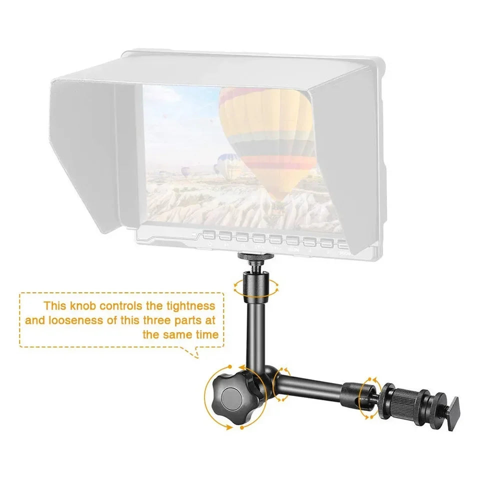7/11/20 Inch Metal Articulating Magic Arm – Super Clamp Stand for DSLR Camera & Photo Studio Accessories